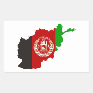 afghanistan country flag map form symbool silhouet rechthoekige sticker