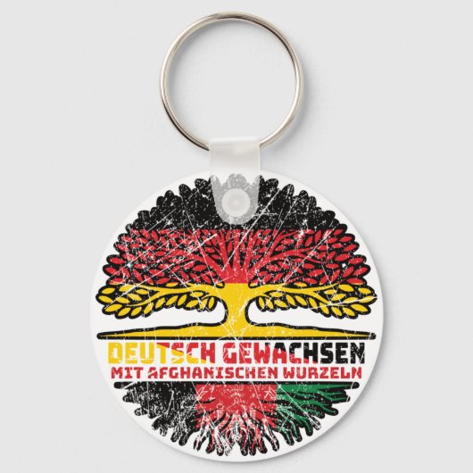 Afghanistan Deutsch Deutschland Baum Sleutelhanger (Voorkant)