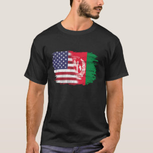  Afghanistan en Amerikaans met vlag voor AFG T-shirt