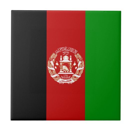Afghanistan Flag Ceramic Tile Tegeltje (Voorkant)