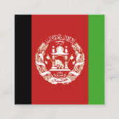 Afghanistan Flag Emblem Vierkante Visitekaartje (Achterkant)
