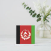 Afghanistan Flag Emblem Vierkante Visitekaartje (Staand voorkant)