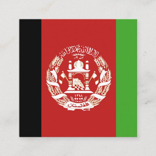 Afghanistan Flag Emblem Vierkante Visitekaartje (Voorkant)