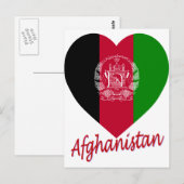 Afghanistan Flag Heart Briefkaart (Voorkant / Achterkant)