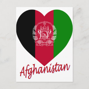 Afghanistan Flag Heart Briefkaart