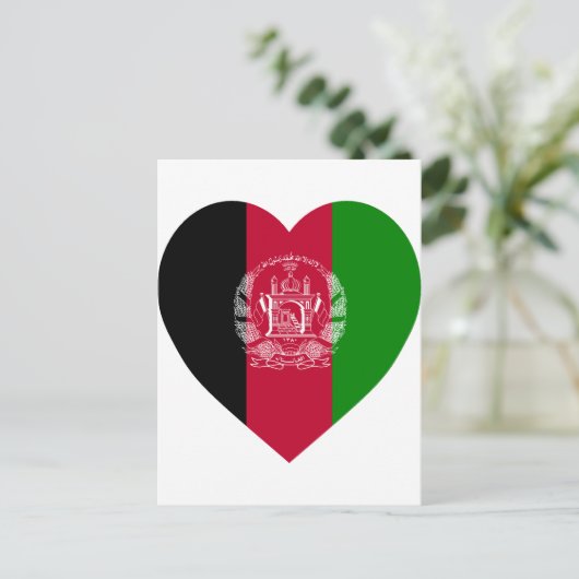 Afghanistan Flag Heart Briefkaart (Staand voorkant)