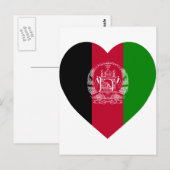 Afghanistan Flag Heart Briefkaart (Voorkant / Achterkant)