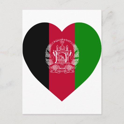 Afghanistan Flag Heart Briefkaart (Voorkant)