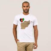 Afghanistan Flag Heart en Map T-Shirt (Voorkant volledig)
