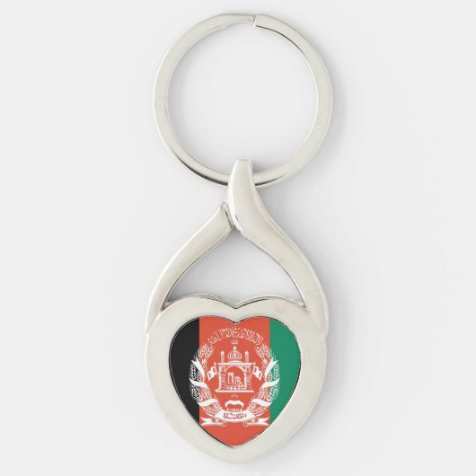 Afghanistan Flag Heart Keychain (Voorkant)