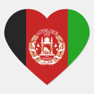 Afghanistan Flag Heart Sticker