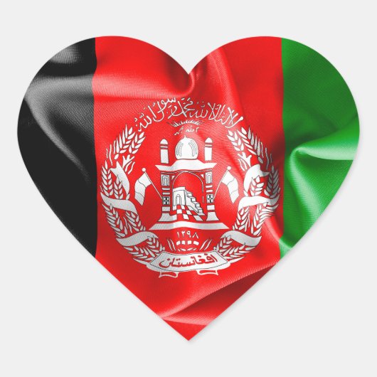 Afghanistan Flag Heart Sticker (Voorkant)