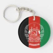 Afghanistan Flag Inscription Black Red Green Sleutelhanger (Voorkant)