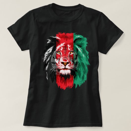 Afghanistan Flag Lion Free Afghanistan T-Shirt (Design voorkant)