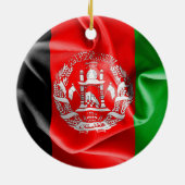 Afghanistan Flag Round Ceramic Ornament (Achterkant)
