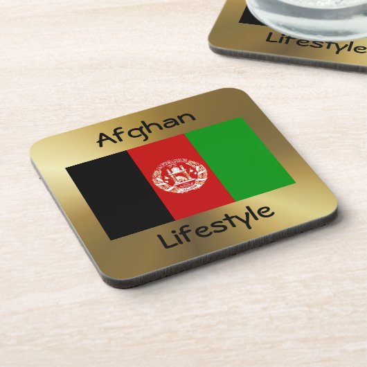 Afghanistan Flag+Text Onderzetter (Linkerzijde)