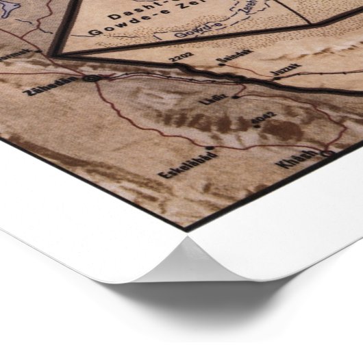 Afghanistan - gedetailleerde kaart 1999 poster (Hoek)