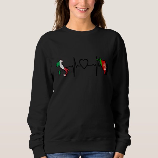 Afghanistan Italy Flag Afghan Italian Heartbeat Trui (Voorkant)