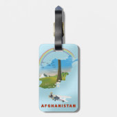 Afghanistan kaart landschap reisposter bagagelabel (Achterkant verticaal)