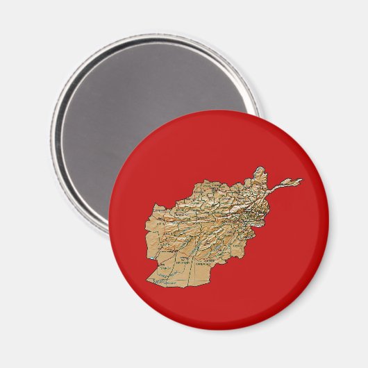 Afghanistan Kaart Magneet (Voorkant / Achterkant)