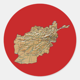 Afghanistan Kaart Sticker