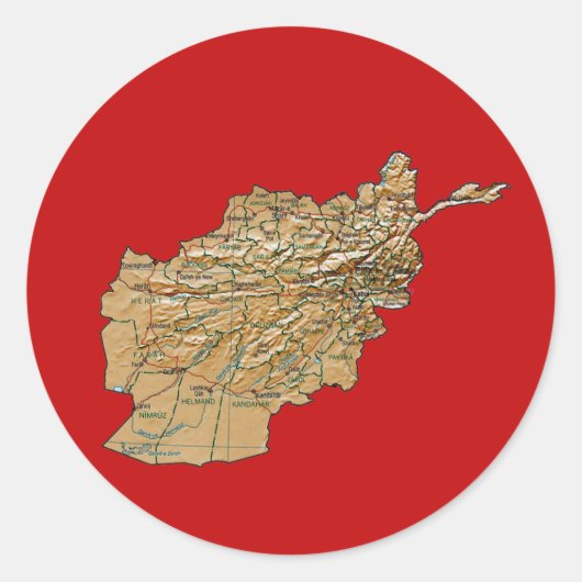 Afghanistan Kaart Sticker (Voorkant)