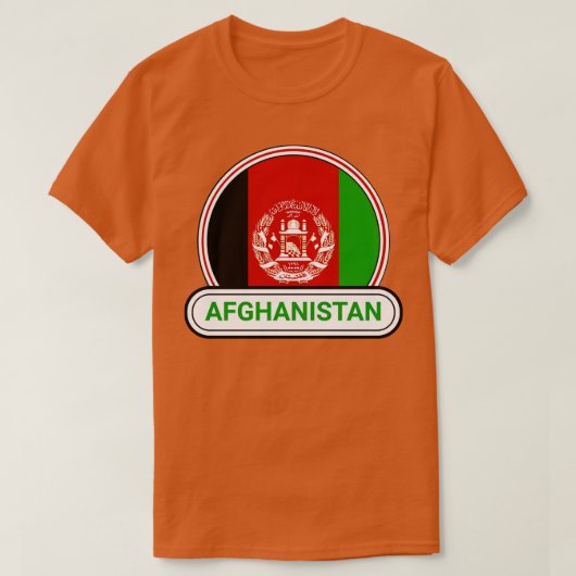 Afghanistan landenbadge Afghanistan vlag T-shirt (Design voorkant)