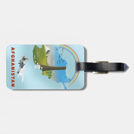 Afghanistan Map-landschapsreistoestel Bagagelabel (Achterkant horizontaal)