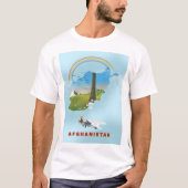 Afghanistan Map-landschapsreistoestel T-shirt (Voorkant)