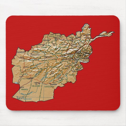 Afghanistan Map Mousepad Muismat (Voorkant)