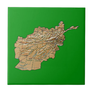 Afghanistan Map Tile Tegeltje