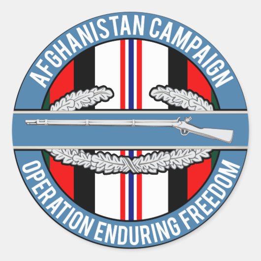 Afghanistan OEF CIB Ronde Sticker (Voorkant)