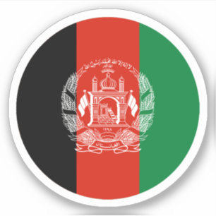 Afghanistan (oud) Vlag Ronde Sticker