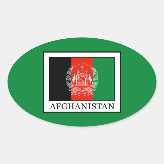 Afghanistan Ovale Sticker (Voorkant)