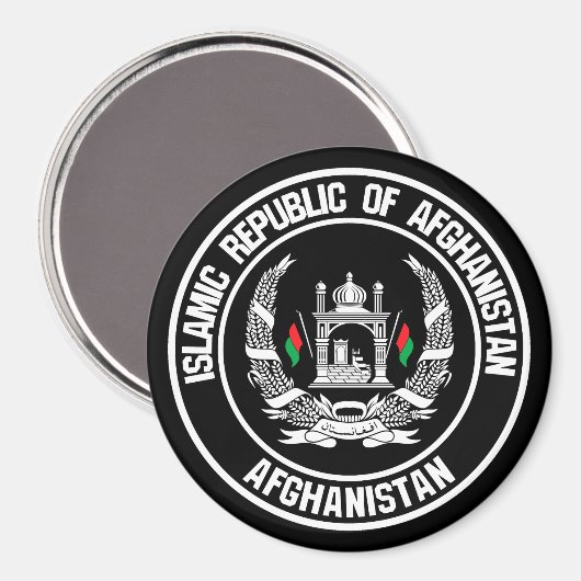 Afghanistan Round Emblem Magneet (Voorkant / Achterkant)