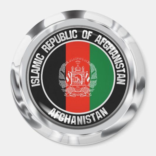 Afghanistan Round Emblem Magneet (Voorkant)