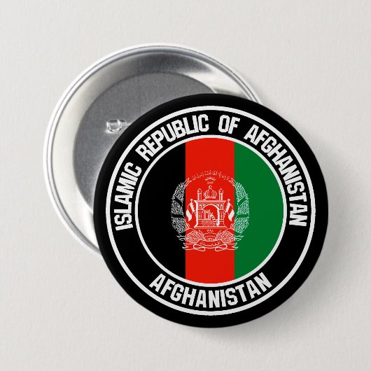 Afghanistan Round Emblem Ronde Button 7,6 Cm (Voorkant /achterkant)