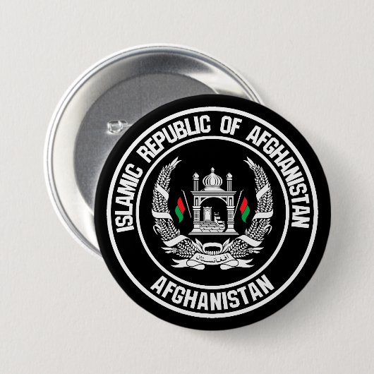 Afghanistan Round Emblem Ronde Button 7,6 Cm (Voorkant /achterkant)