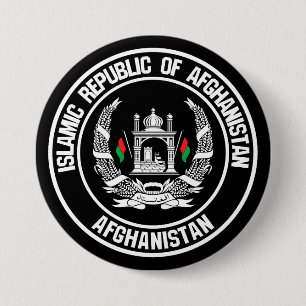 Afghanistan Round Emblem Ronde Button 7,6 Cm