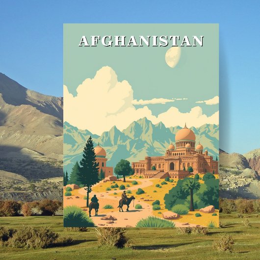 Afghanistan Travel Illustration Briefkaart