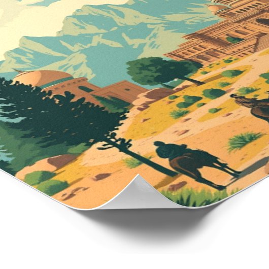 Afghanistan Travel Illustration Poster (Hoek)