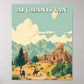 Afghanistan Travel Illustration Poster (Voorkant)