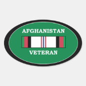 Afghanistan Veteraan Ovale Sticker (Voorkant)