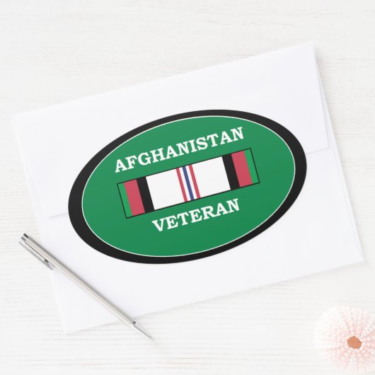 Afghanistan Veteraan Ovale Sticker (Envelop)