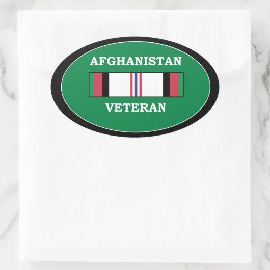 Afghanistan Veteraan Ovale Sticker (Tas)