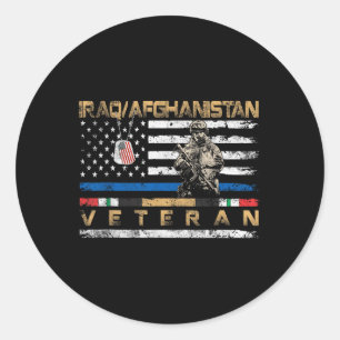 Afghanistan Veteraan Vlag Patriottische Me Ronde Sticker