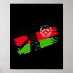 Afghanistan Vlag Afghanistan Cricket Fan Speler Co Poster