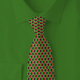 Afghanistan Vlag Baksteenpatroon Stropdas