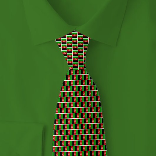 Afghanistan Vlag Baksteenpatroon Stropdas