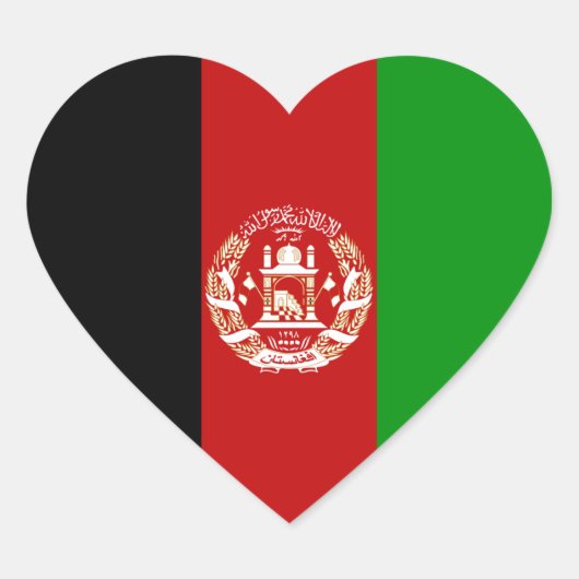 Afghanistan Vlag Hart Sticker (Voorkant)